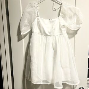 Puff Sleeve Tulle Mini Dress